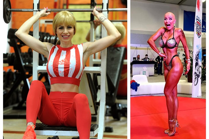 Vanja Dukić, bodybuilderica s karcinomom, na nastupu u Poreču. Kad je skinula periku nastupio je tajac, a zatim pljesak publike
